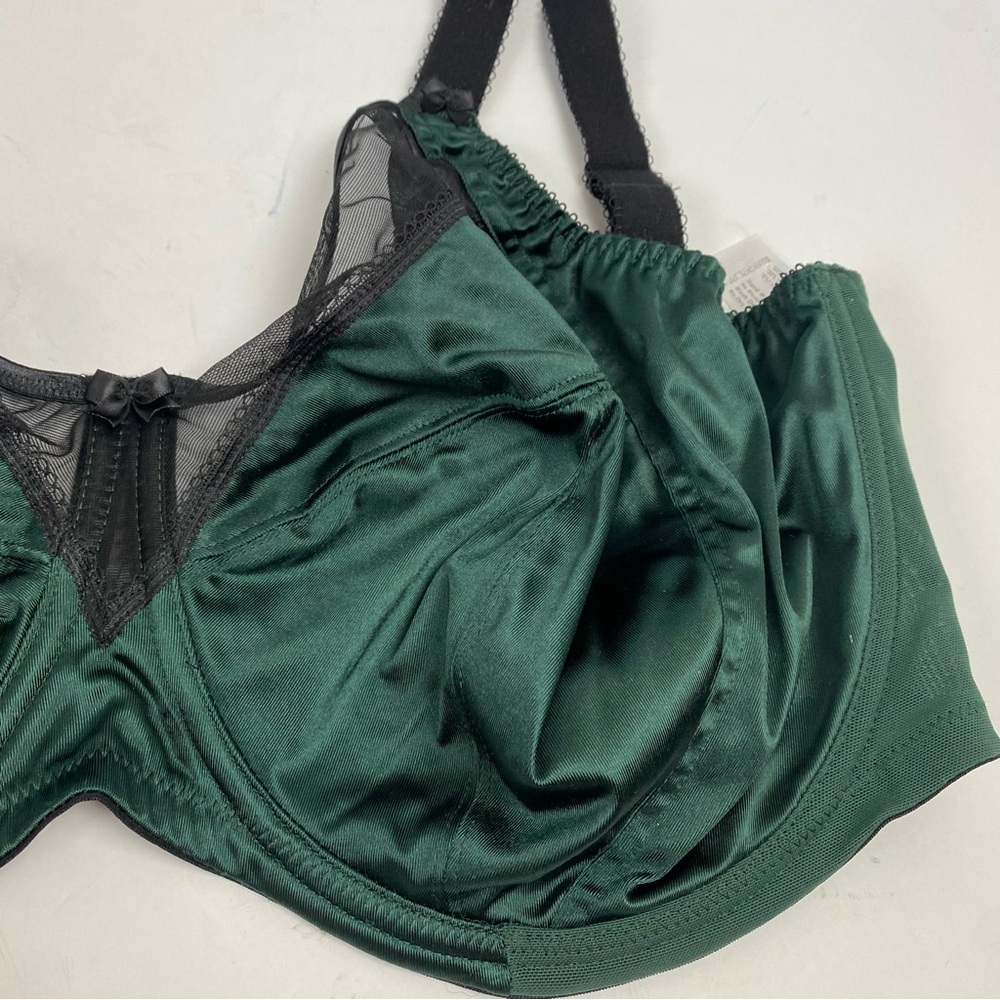 Goddess Keira Banded Underwire Bra Green Black GD6090 36M Satin - Picture 6 of 7